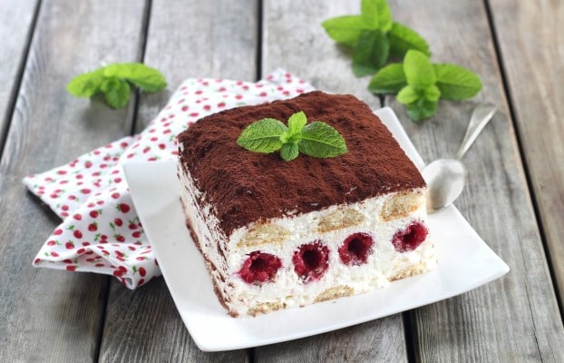 Tiramisu léger aux framboises
