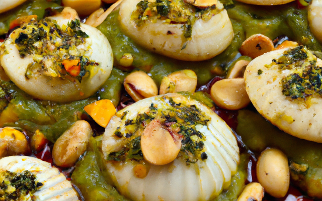 Marinade de Saint-Jacques aux pistaches