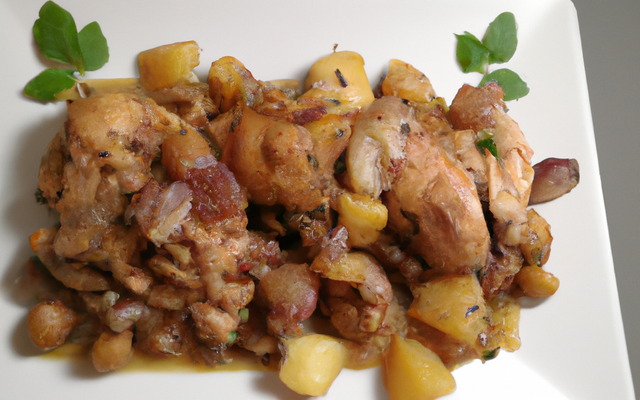 Chapon aux pommes et aux châtaignes