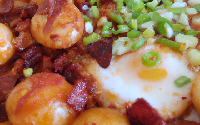 Œufs brouillés aux poireaux et au chorizo