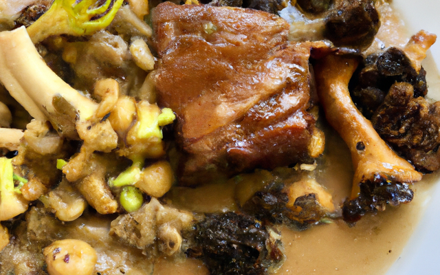 Rôti de porc au vin blanc et morilles