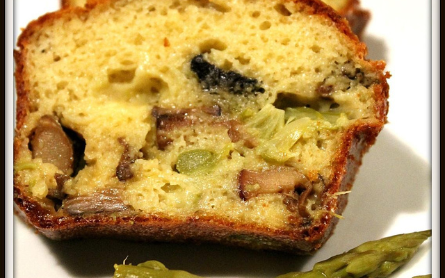 Cake cèpes et asperges