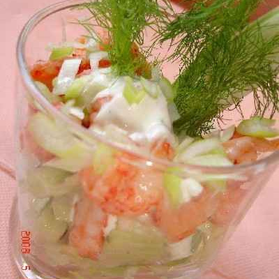 Salade d'écrevisses à l'avocat et fenouil