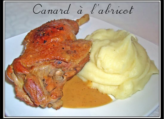 Cuisses de canard à l'abricot, purée maison