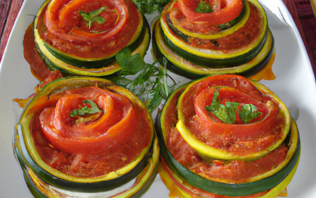 Lamelles de courgettes aux tomates fondantes