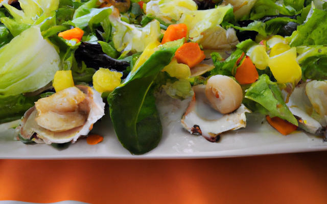 Salade romaine aux coquillages