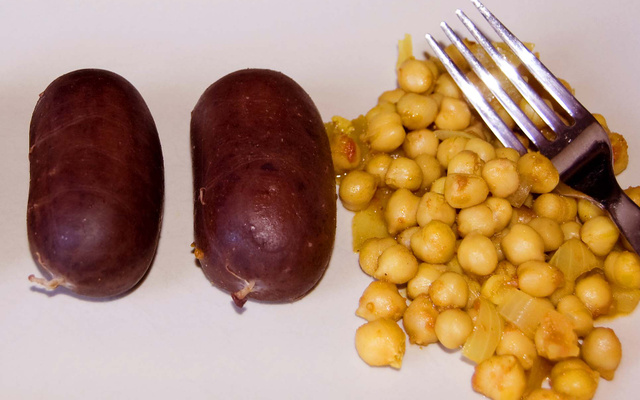 Boudin antillais, colombo de pois chiches