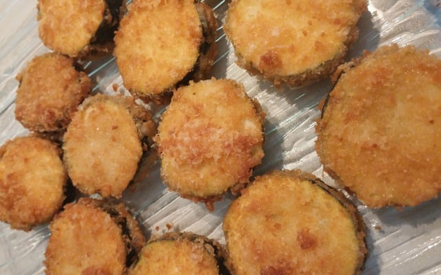 Rondelles de courgettes panées au parmesan
