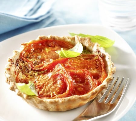Tarte à la tomate et moutarde aux flocons d'avoine
