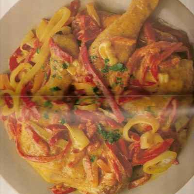 Poulet sauté aux poivrons