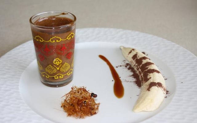 Banane au caramel et mousse au chocolat