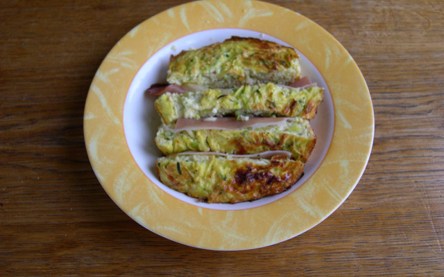 Gratin de courgettes et jambon de pays avec une pincée de muscade