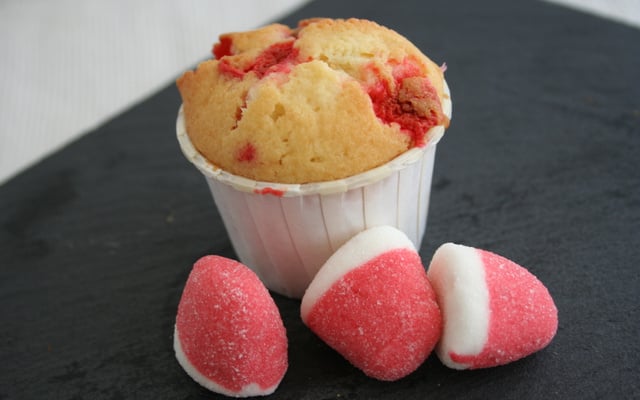 Muffins aux fraises tagada classiques