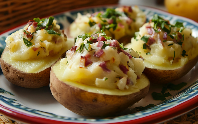 Pommes de terres farcies à la cancoillotte