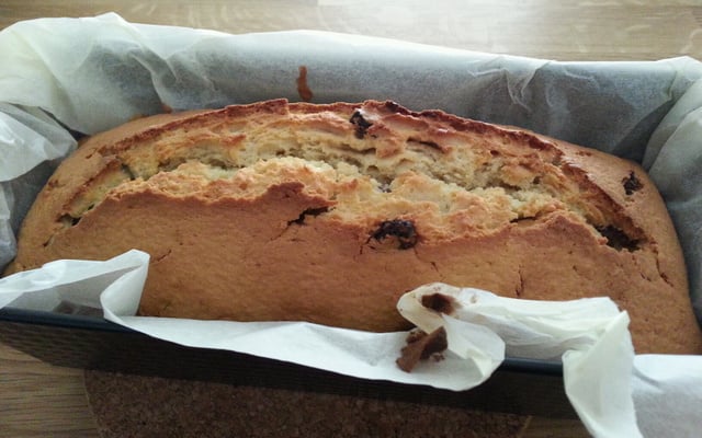 Cake au lait de coco et aux pépites de chocolat