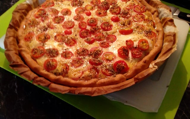 Tarte tomate cerise et mozzarella