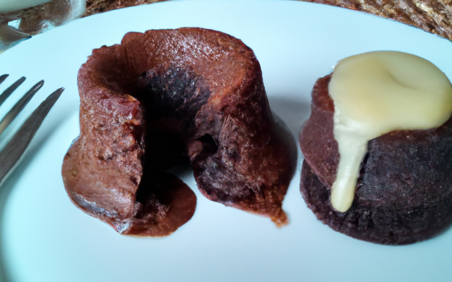 Fondant au chocolat accompagné de crème anglaise