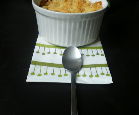 Crumble de courgettes, dés de jambon et boursin