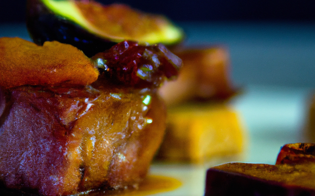 Carré de porc caramélisé au chutney de figues