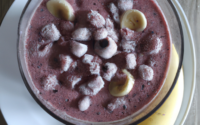 Smoothie glacé myrtilles bananes