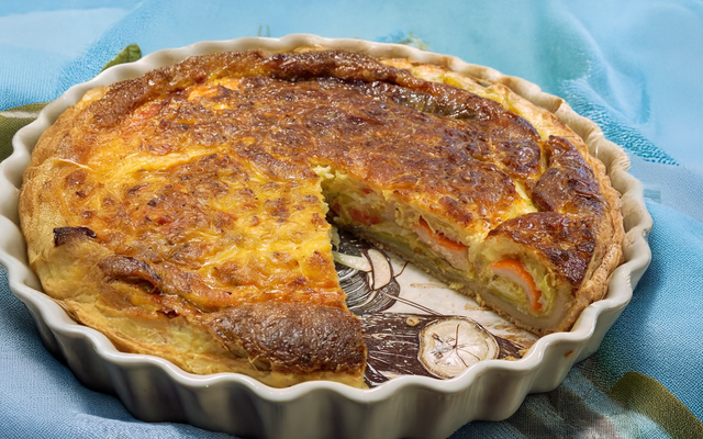 Quiche au surimi et carottes au cumin