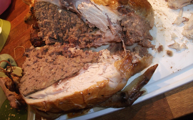 Poulet farci aux marrons