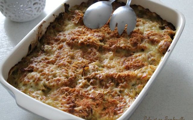 Gratinée de poireaux franc-comtoise