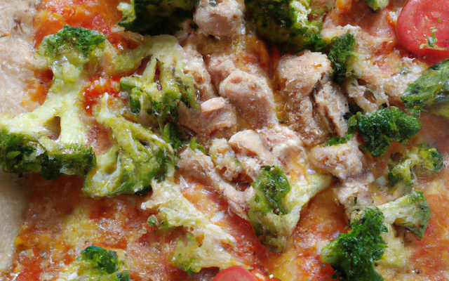 Pizza au thon, tomates et brocolis