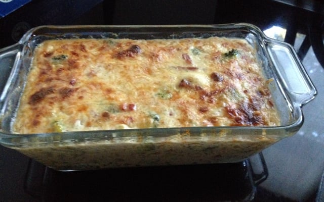 Gratin de brocolis aux lardons