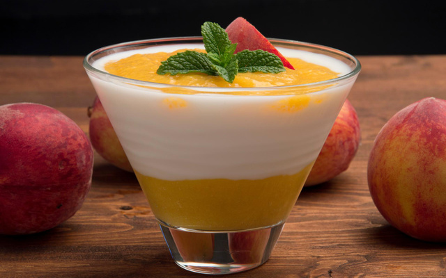 Panacotta aux pêches