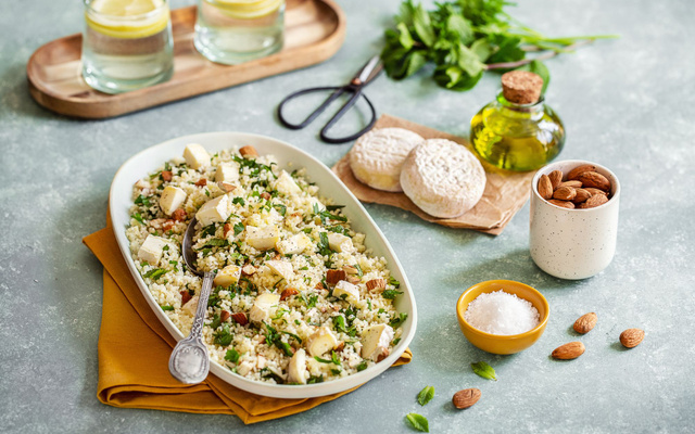 Taboulé aux herbes et Picodon AOP
