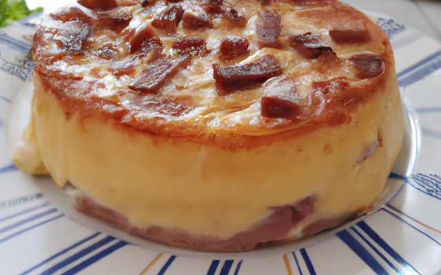 Flan aux lardons roquefort et gruyère