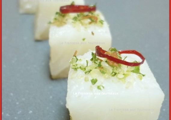 Tapas de morue 3D marinée pimentée