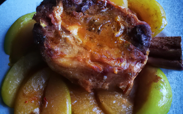 Côte de porc aux pommes, soupçon de cannelle