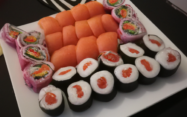 Sushis et makis au saumon