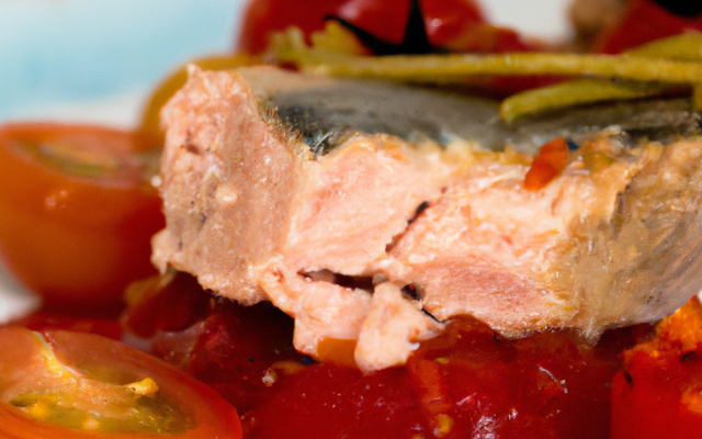 thon et sa compotée de tomates et poivrons rouges