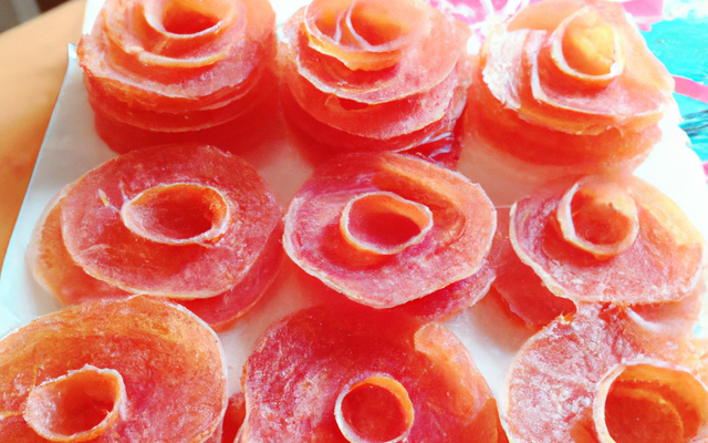 Tuiles de pamplemousses roses