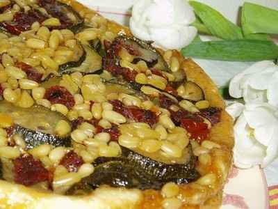 Tatin de courgettes aux pignons