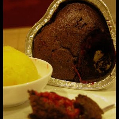 Moelleux chocolat cœur framboises passion