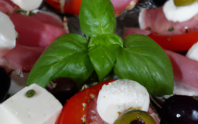 Salpicon chèvre, jambon, olive, tomate et basilic