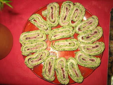 Roulé de courgettes au rondelé et jambon