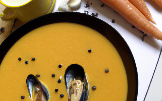 Velouté de carottes de Créances aux moules de bouchot de Normandie