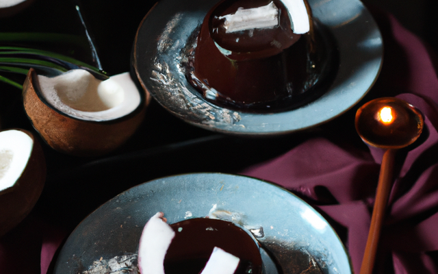 Entremets coco au chocolat chaud