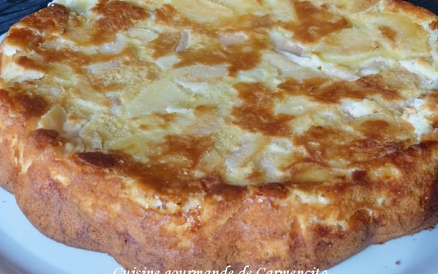 Gâteau pommes et mascarpone au citron vert combava ou combawa