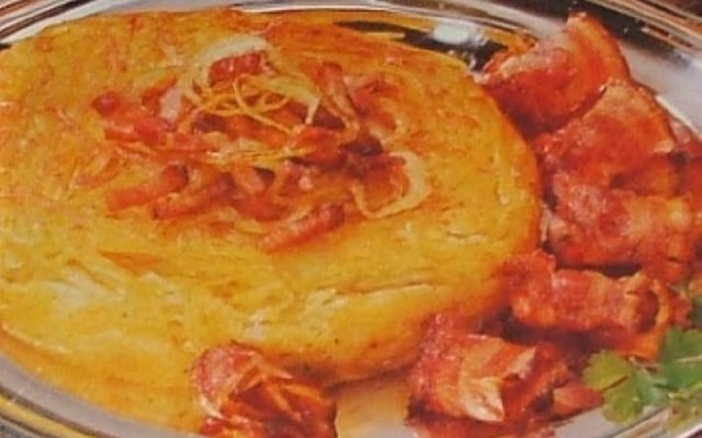 Râpé de pommes de terre lardé