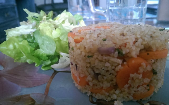 Timbale de boulgour aux carottes et oignons