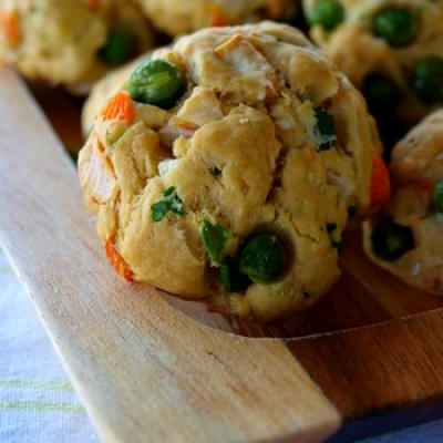 Cookies salés aux Corayas et petits pois
