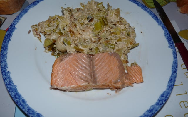 Fondue de poireaux au vin blanc