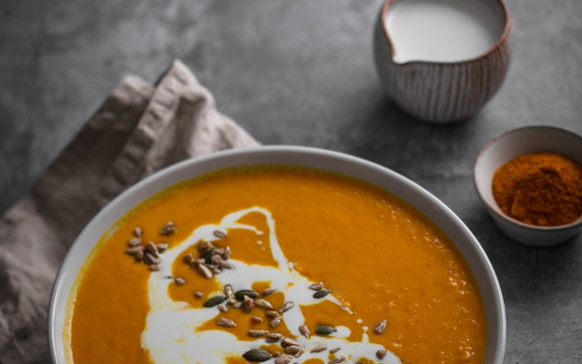 Velouté de potimarron au lait de coco