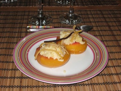 Nectarine au riz au lait et au gingembre
